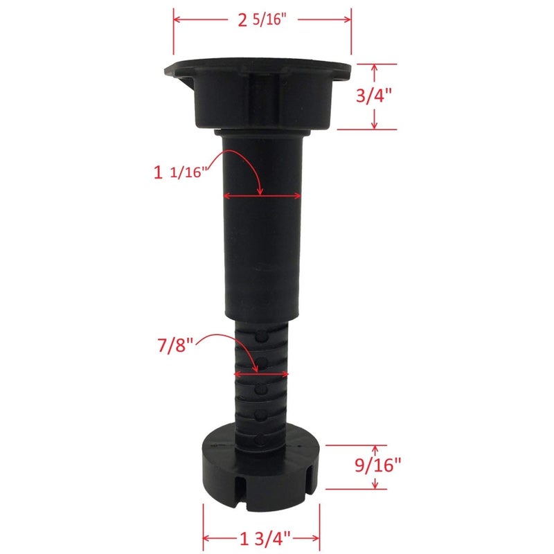 Desunia Cabinet Leveler Legs - 330 Lb. Capacity per Leg - Adjusts from 3 7/8" to 6" - 12 Pack - Image 4